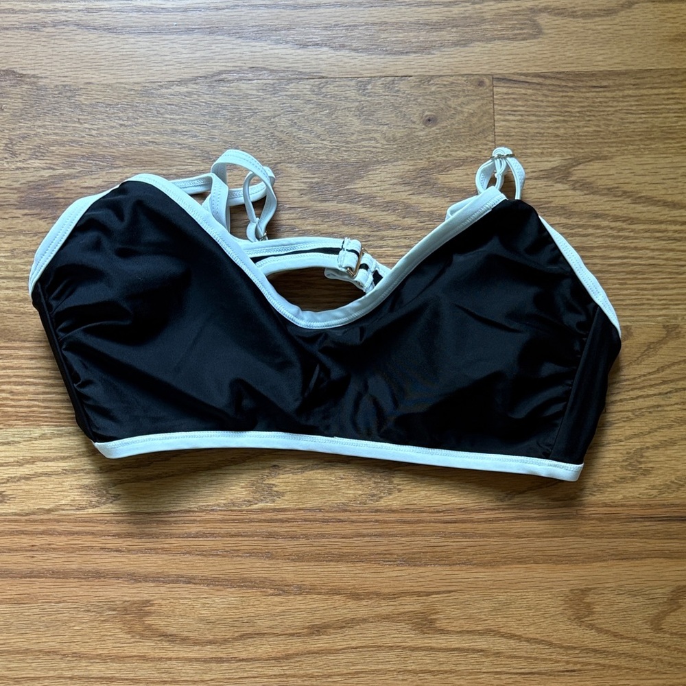 Black and White Bikini Top